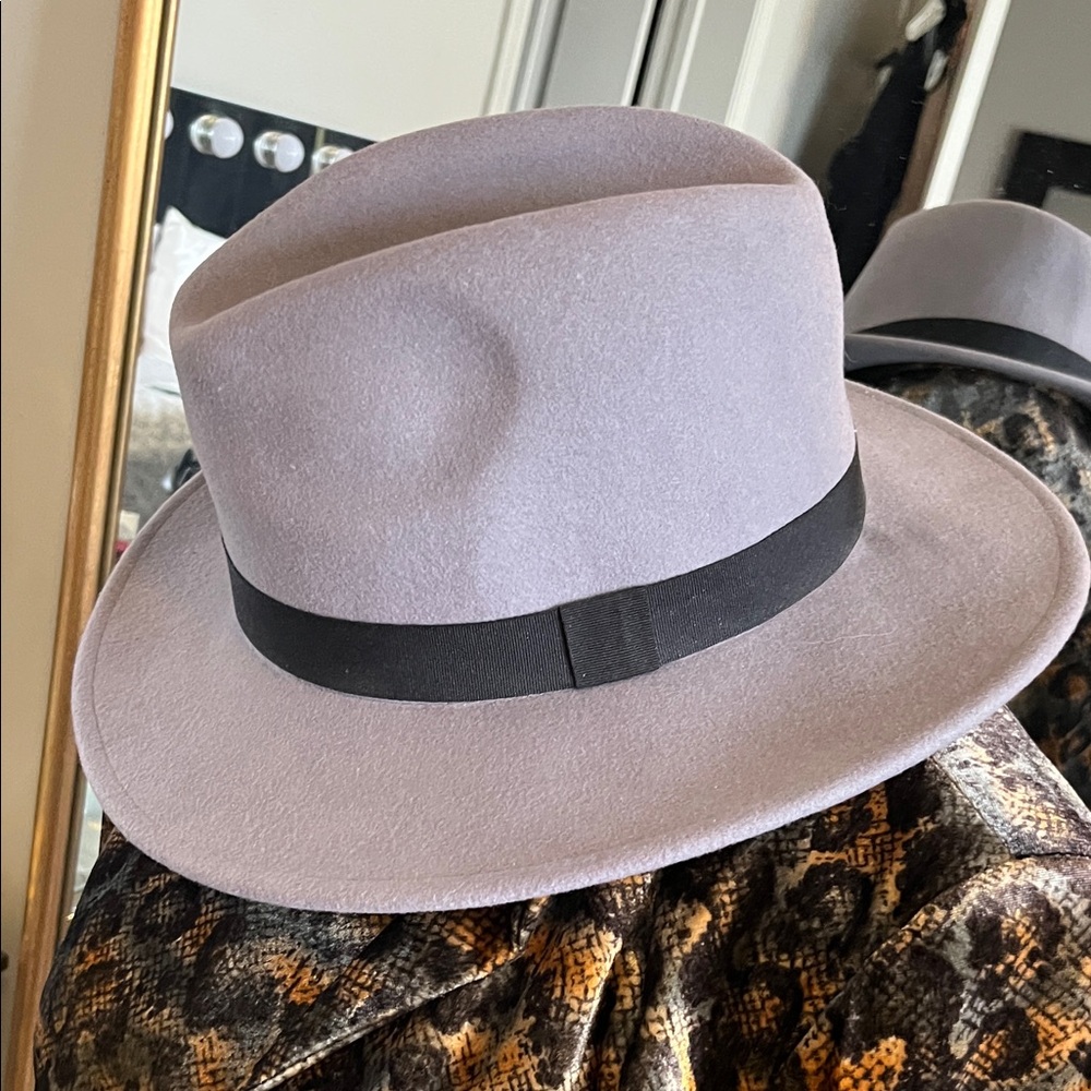 Stylish Gray Fedora Hat with Black Band unisex
